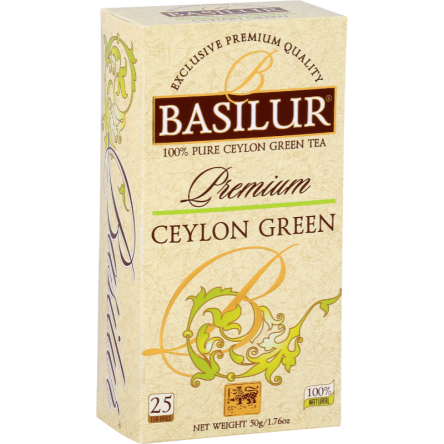 Herbata zielona PREMIUM CEYLON GREEN w saszet. 25x2g - Basilur