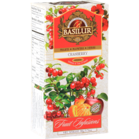 Herbata rozgrzewająca owocowa z hibiskusem Cranberry w sasetkach 25 x2 g Basilur