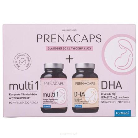 Prenacaps multi 1 + DHA dla kobiet w ciąży pierwsze 12 tyg. 2 x 60 kaps Formeds
