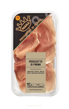 SZYNKA PARMEŃSKA DOJRZEWAJĄCA (PROSCIUTTO DI PARMA) PLASTRY BEZGLUTENOWA BIO 70 g - PRIMAVERA