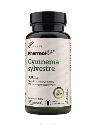 Gymnema sylvestre 360 mg Ekstrakt standaryzowany 25% kwasu gymnemowego 90 kaps | Classic Pharmovit