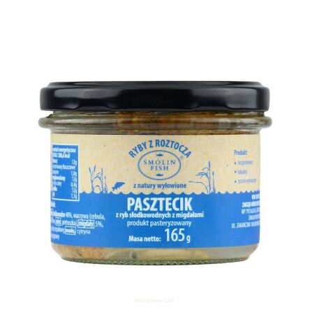 PASZTECIK Z RYB SŁODKOWODNYCH Z MIGDAŁAMI BEZGLUTENOWY 165 g - SMOLIN FISH