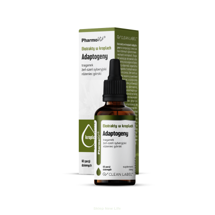 EKSTRAKTY W KROPLACH ADAPTOGENY BEZGLUTENOWE 30 ml - PHARMOVIT (CLEAN LABEL)