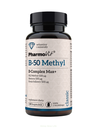 WITAMINA B-50 METHYL B-COMPLEX MAX+ BEZGLUTENOWA 60 KAPSUŁEK - PHARMOVIT (CLASSIC)