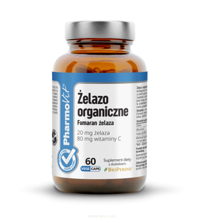 ŻELAZO (20 mg) BEZGLUTENOWE 60 KAPSUŁEK - PHARMOVIT (CLEAN LABEL)