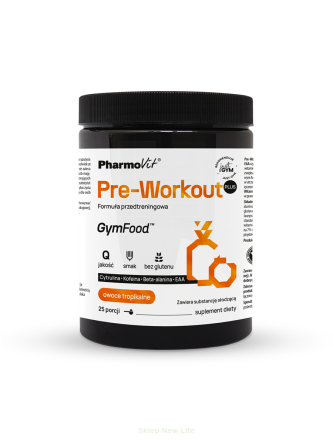 Pre-Workout Plus Formuła przedtreningowa (owoce tropikalne) 500 g | GymFood Pharmovit