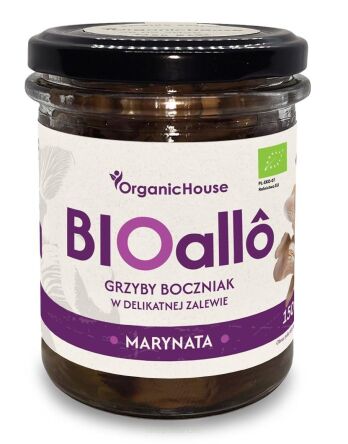 Grzyby boczniak w delikatnej marynacie BIOALLO 180 g - OrganicHouse