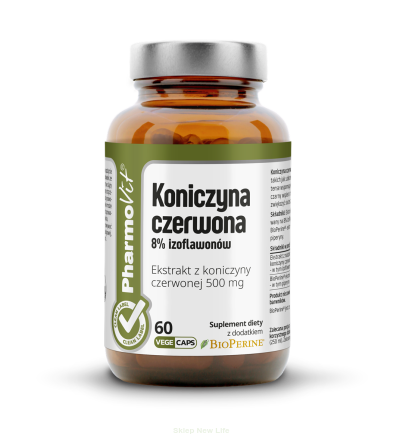 KONICZYNA CZERWONA EKSTRAKT (500 mg) BEZGLUTENOWY 60 KAPSUŁEK - PHARMOVIT (CLEAN LABEL)