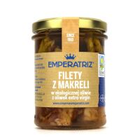 MAKRELA FILETY W BIO OLIWIE Z OLIWEK EXTRA VIRGIN 190 g (SŁOIK) - EMPERATRIZ