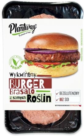 BURGER ROŚLINNY BRASATO BEZGLUTENOWY 200 g - PLANTWAY