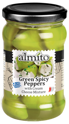 Papryczki zielone pikantne nadziewane serem 150g - Almito