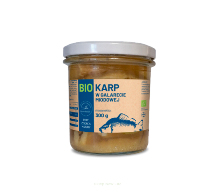 KARP W GALARECIE MIODOWEJ BIO 300 g (SŁOIK) - RYBY Z SERCA NATURY