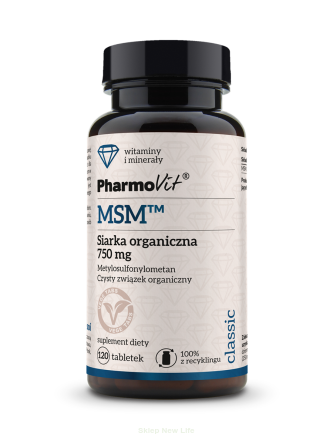 MSM SIARKA ORGANICZNA (750 mg) BEZGLUTENOWA 120 TABLETEK - PHARMOVIT (CLASSIC)