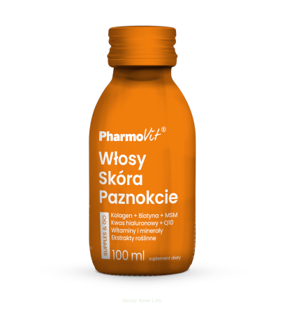 SHOT KOLAGEN NA WŁOSY, SKÓRĘ, PAZNOKCIE BEZGLUTENOWY 100 ml - PHARMOVIT (SUPPLES & GO)