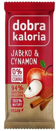 BATON DAKTYLOWY JABŁKO & CYNAMON BEZ DODATKU CUKRÓW 35 g -  DOBRA KALORIA