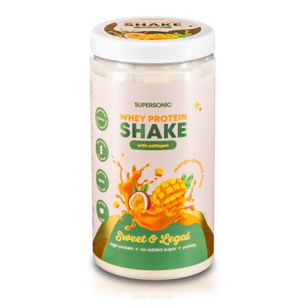 SHAKE PROTEINOWY Z KOLAGENEM O SMAKU MANGO - MARAKUJA BEZ DODATKU CUKRU KETO 560 g - SUPERSONIC