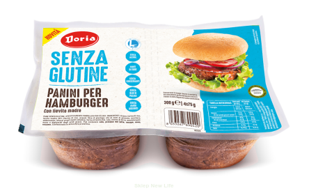 BUŁKI DO HAMBURGERÓW BEZGLUTENOWE (4 x 75 g) 300 g - DORIA