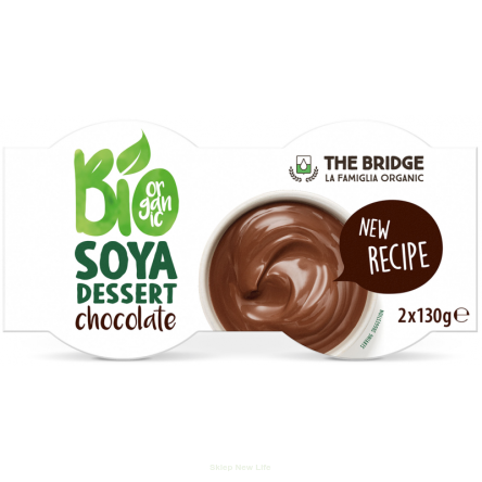 DESER SOJOWY O SMAKU CZEKOLADOWYM BEZGLUTENOWY BIO (2 x 130 g) 260 g - THE BRIDGE