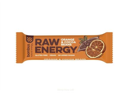 Baton RAW ENERGY pomarańcz-ziarna kakao BEZGL. 50 g