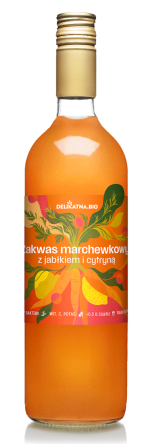 ZAKWAS MARCHEWKOWY Z JABŁKIEM I CYTRYNĄ BIO 700 ml - DELIKATNA