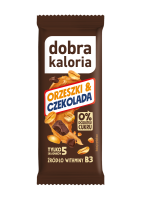 BATON DAKTYLOWY ORZESZKI & CZEKOLADA BEZ DODATKU CUKRÓW 35 g - DOBRA KALORIA