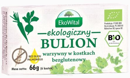Bulion warzywny w kostkach bez drożdży, bez oleju palmowego BEZGL. BIO 60 g