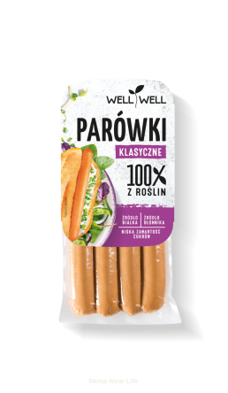 PARÓWKI ROŚLINNE KLASYCZNE 200 g - WELL WELL