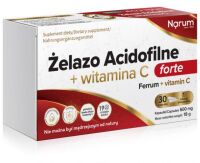 Narum Żelazo Acidofilne + witamina C 600 mg 30 kapsułek Narine