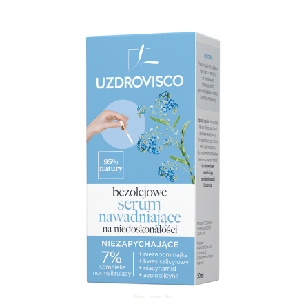 SERUM DO TWARZY NAWADNIAJĄCE NA NIEDOSKONAŁOŚCI 30 ml - UZDROVISCO (BEZOLEJOWA)