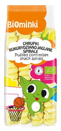 CHRUPKI KUKURYDZIANO-JAGLANE SPIRALE BEZGLUTENOWE BIO 60 g - BIOMINKI