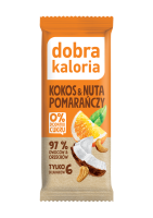 BATON DAKTYLOWY KOKOS & NUTA POMARAŃCZY BEZ DODATKU CUKRÓW 35 g - DOBRA KALORIA