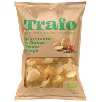 CHIPSY ZIEMNIACZANE O SMAKU ŚMIETANKOWO - CEBULOWYM WEGAŃSKIE BIO 125 g - TRAFO