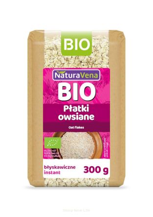 PŁATKI OWSIANE BŁYSKAWICZNE BIO 300 g - NATURAVENA