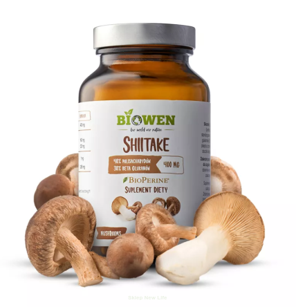 GRZYBY SHIITAKE EKSTRAKT (400 mg) BEZGLUTENOWY 90 KAPSUŁEK - HEMPKING (BIOWEN)