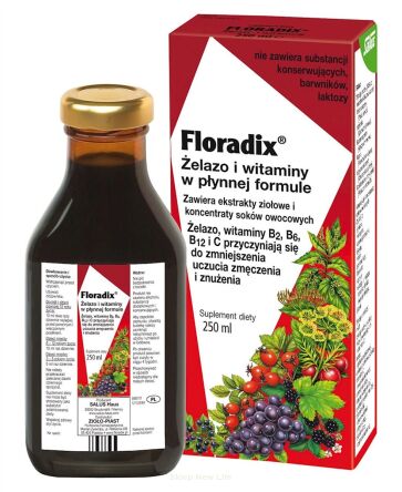 ŻELAZO + WITAMINY W PŁYNIE 250 ml - SALUS (FLORADIX)