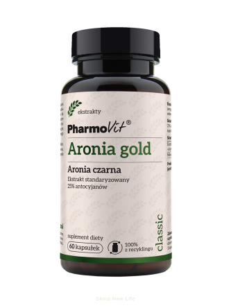 Aronia Gold Aronia czarna Ekstrakt standaryzowany 25% antocyjanów 60 kaps | Classic Pharmovit