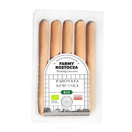 PARÓWKI FARMERKI Z KURCZAKA BIO 250 g - FARMY ROZTOCZA (Z PÓŁKI)