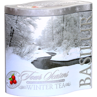 Herbata czarna z doadtkiem żurawiny WINTER TEA sypana w puszce 100g - Basilur