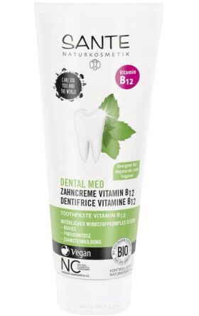 PASTA DO ZĘBÓW Z WITAMINĄ B12 I FLUOREM ECO 75 ml - SANTE