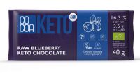 CZEKOLADA Z JAGODAMI I OLEJEM MCT BEZ DODATKU CUKRÓW BEZGLUTENOWA KETO BIO 40 g - COCOA