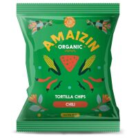 CHIPSY TORTILLA KUKURYDZIANE CHILI BEZGLUTENOWE BIO 75 g - AMAIZIN