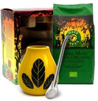 ZESTAW (YERBA MATE BIO 400 g, MATERO (LOSOWY WZÓR), BOMBILLA) - YERBA MATE GREEN ORGANIC