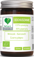 TABLETKI WSPOMAGAJĄCE ODCHUDZANIE (MNISZEK, KARCZOCH, CZARNY PIEPRZ) BIO 100 szt. - BE ORGANIC