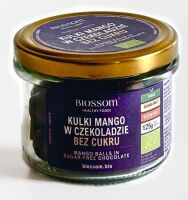 KULKI MANGO W CZEKOLADZIE BEZ DODATKU CUKRU BEZGLUTENOWE BIO 125 g - BIOSSOM