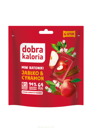 BATONIKI MINI JABŁKO & CYNAMON BEZ DODATKU CUKRU (6 x 18 g) 108 g - DOBRA KALORIA