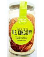 Olej kokosowy 100% PURE naturalnie tłoczony z kokosów z miąższu kokosa,  bezzapachowy 640g - Coco Farm