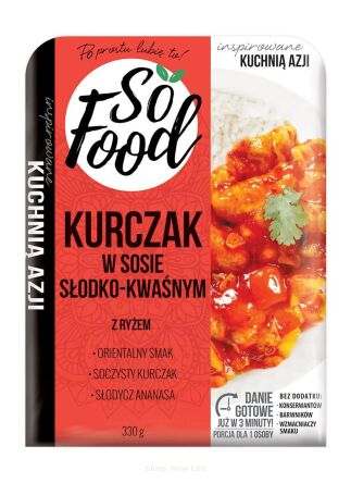 KURCZAK Z RYŻEM W SOSIE SŁODKO - KWAŚNYM 330 g - SO FOOD