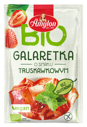 GALARETKA Z AGAREM O SMAKU TRUSKAWKOWYM BEZGLUTENOWA BIO 40 g - AMYLON