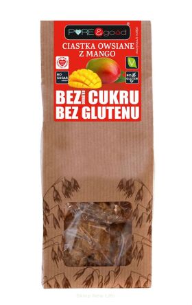 Ciastka owsiane z mango bez glutenu, bez dodatku cukru 150 g Pure&Good - Mercatare