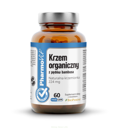 KRZEM ORGANICZNY Z PĘDÓW BAMBUSA (448 mg) BEZGLUTENOWY 60 KAPSUŁEK - PHARMOVIT (CLEAN LABEL)